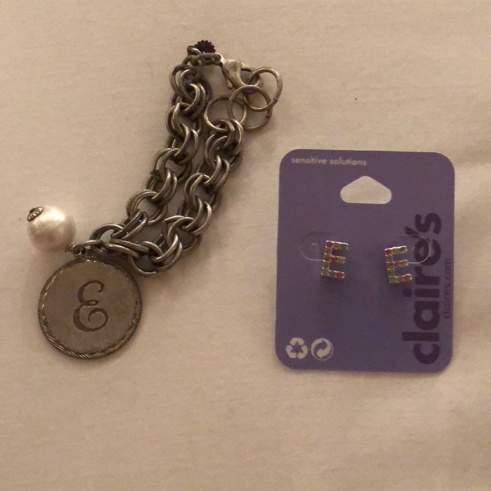 E Earrings and Bracelet Bundle!